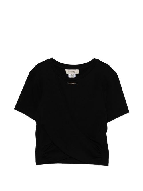 T-shirt bambina Twinset nera a manica corta TWINSET Kids | 261GJ225600006